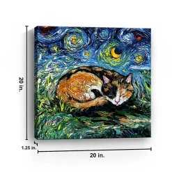 Kirklands Home Canvas Art|Aja Trier Sleepy Calico Starry Night Canvas Print
