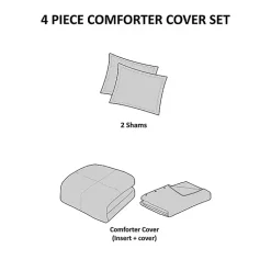 Kirklands Home Duvets|Alaya 4-pc. Full/Queen Waffle Duvet Set Tan