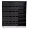 Kirklands Home Entryway Furniture|Aldrich Black Slatted Shoe Storage Cabinet