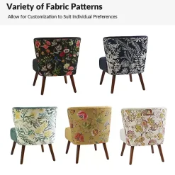 Kirklands Home Accent Chairs|Alex Upholstered Floral Back Accent Chair Ivory