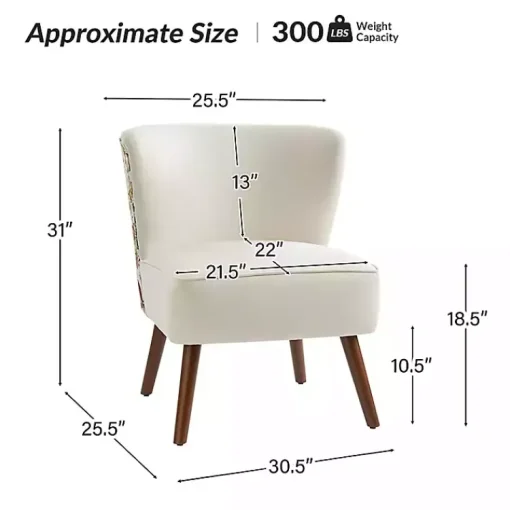 Kirklands Home Accent Chairs|Alex Upholstered Floral Back Accent Chair Ivory