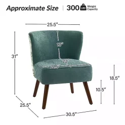 Kirklands Home Accent Chairs|Alex Teal Upholstered Floral Back Accent Chair Green