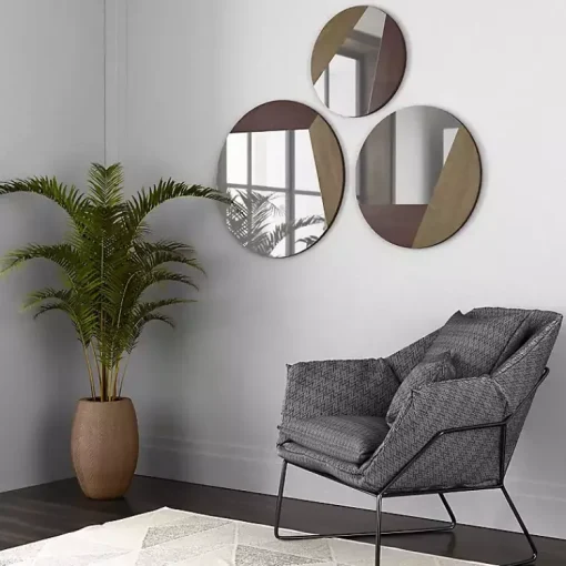 Kirklands Home Decorative Mirrors|Alexander Round Metal Wall Mirrors, Set of 3