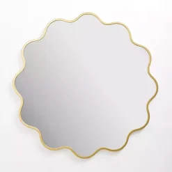 Kirklands Home Decorative Mirrors|Alexandria Gold Scalloped Wall Mirror