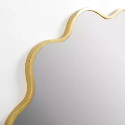 Kirklands Home Decorative Mirrors|Alexandria Gold Scalloped Wall Mirror