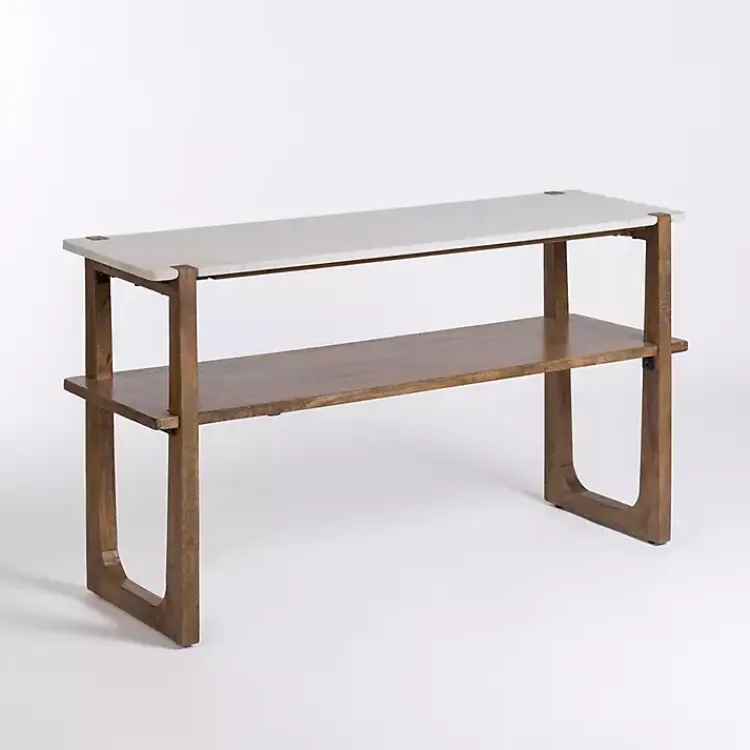 Kirklands Home Console Tables|Allen Wood and Marble Console Table