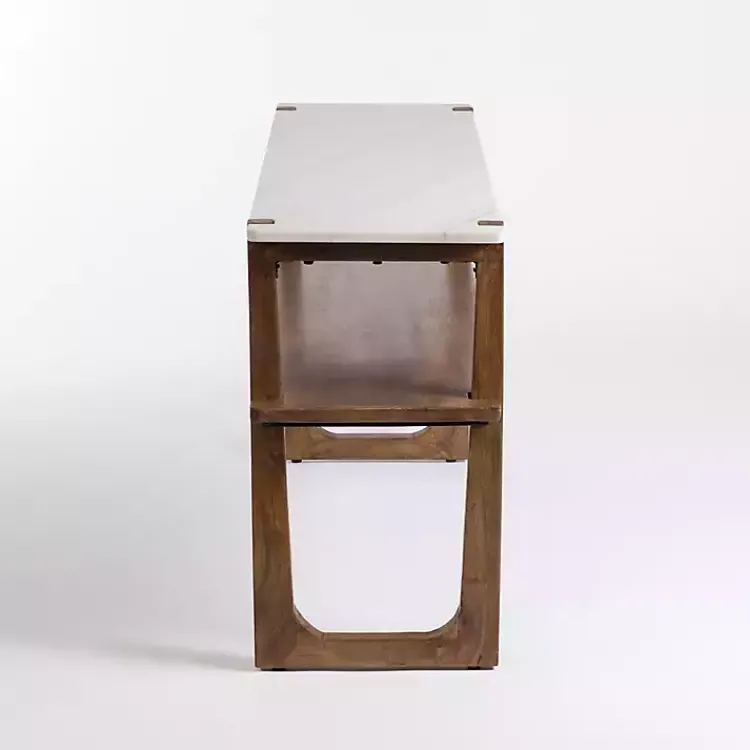 Kirklands Home Console Tables|Allen Wood and Marble Console Table