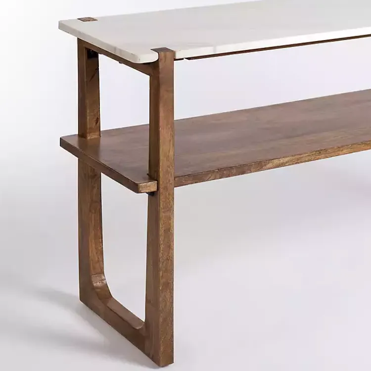 Kirklands Home Console Tables|Allen Wood and Marble Console Table