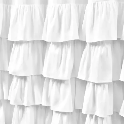 Kirklands Home Shower Curtains|Allison Ruffle Shower Curtain White