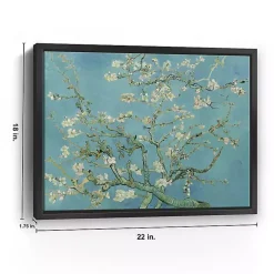 Kirklands Home Canvas Art|Almond Blossom Framed Canvas Art Print, 22x18 in. Blue