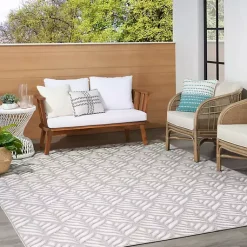 Kirklands Home Outdoor Rugs|Aloha Ash Botanical Indoor/Outdoor Area Rug, 3x5