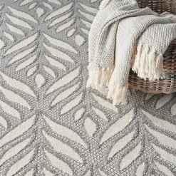 Kirklands Home Outdoor Rugs|Aloha Ash Botanical Indoor/Outdoor Area Rug, 9x12