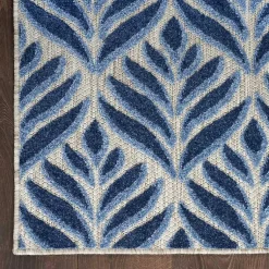 Kirklands Home Outdoor Rugs|Aloha Botanical Indoor/Outdoor Rug, 6x9 Blue