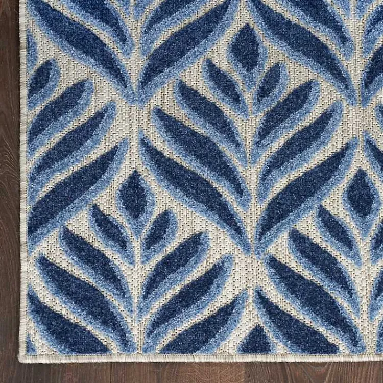Kirklands Home Outdoor Rugs|Aloha Blue Botanical Indoor/Outdoor Area Rug, 9x12