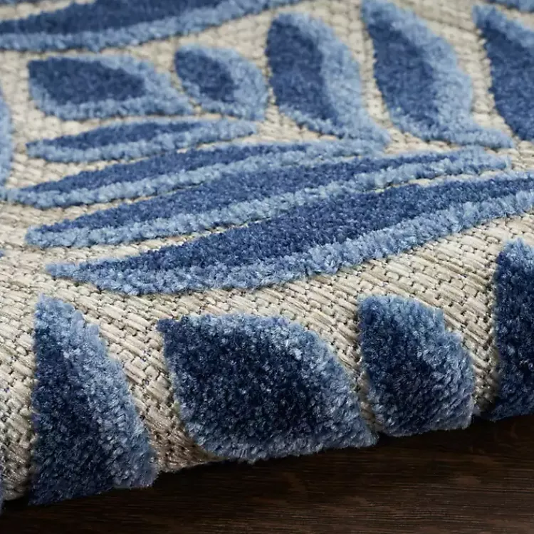Kirklands Home Outdoor Rugs|Aloha Blue Botanical Indoor/Outdoor Area Rug, 9x12