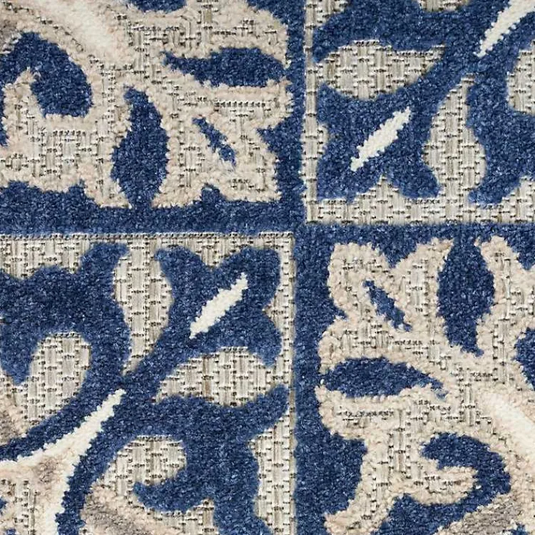 Kirklands Home Outdoor Rugs|Aloha Blue Geometric Indoor/Outdoor Area Rug, 9x12