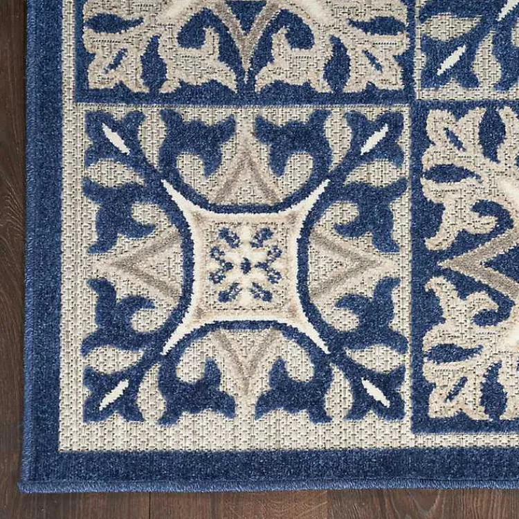 Kirklands Home Outdoor Rugs|Aloha Blue Geometric Indoor/Outdoor Area Rug, 9x12
