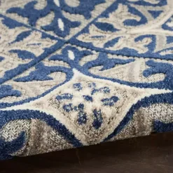 Kirklands Home Outdoor Rugs|Aloha Blue Geometric Indoor/Outdoor Area Rug, 9x12