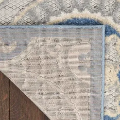 Kirklands Home Outdoor Rugs|Aloha Blue Medallion Indoor/Outdoor Area Rug, 3x5