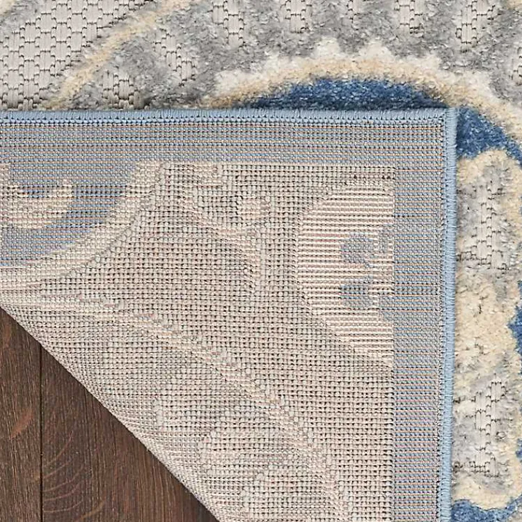 Kirklands Home Outdoor Rugs|Aloha Blue Medallion Indoor/Outdoor Area Rug, 5x7