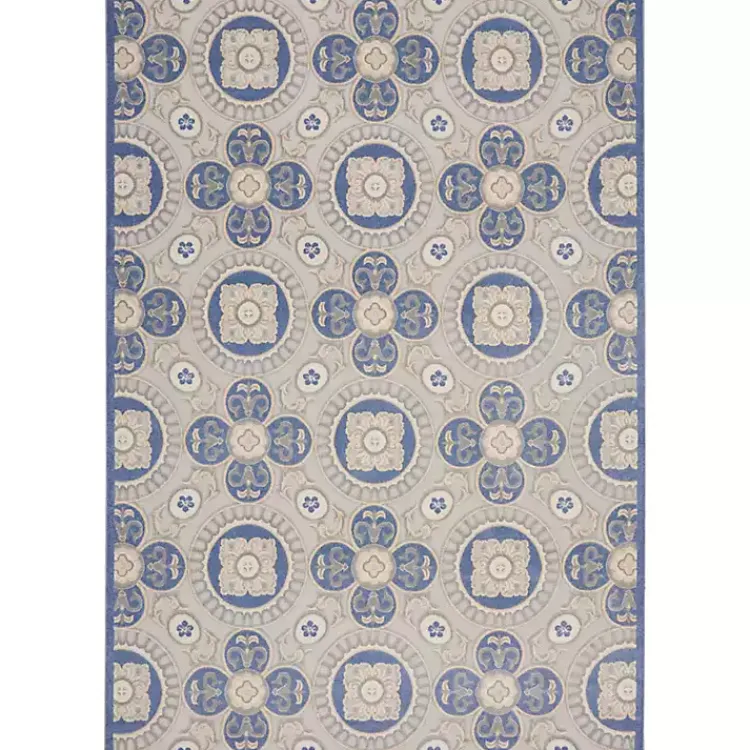Kirklands Home Outdoor Rugs|Aloha Blue Medallion Indoor/Outdoor Area Rug, 9x12