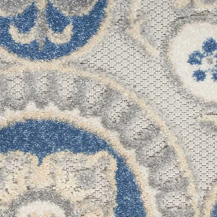 Kirklands Home Outdoor Rugs|Aloha Blue Medallion Indoor/Outdoor Area Rug, 9x12