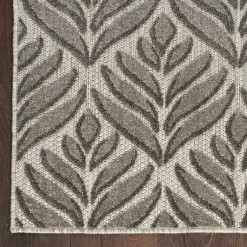 Kirklands Home Outdoor Rugs|Aloha Botanical Indoor/Outdoor Rug, 3x5 Gray