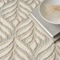 Kirklands Home Outdoor Rugs|Aloha Ivory Botanical Indoor/Outdoor Area Rug, 6x9