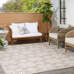 Kirklands Home Outdoor Rugs|Aloha Ivory Geometric Indoor/Outdoor Area Rug, 6x9