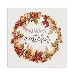 Best Always Grateful Wreath Canvas Art Print Fall