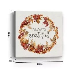Best Always Grateful Wreath Canvas Art Print Fall