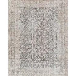 Kirklands Home Area Rugs|Amelie Black Traditional Washable Area Rug, 6x9