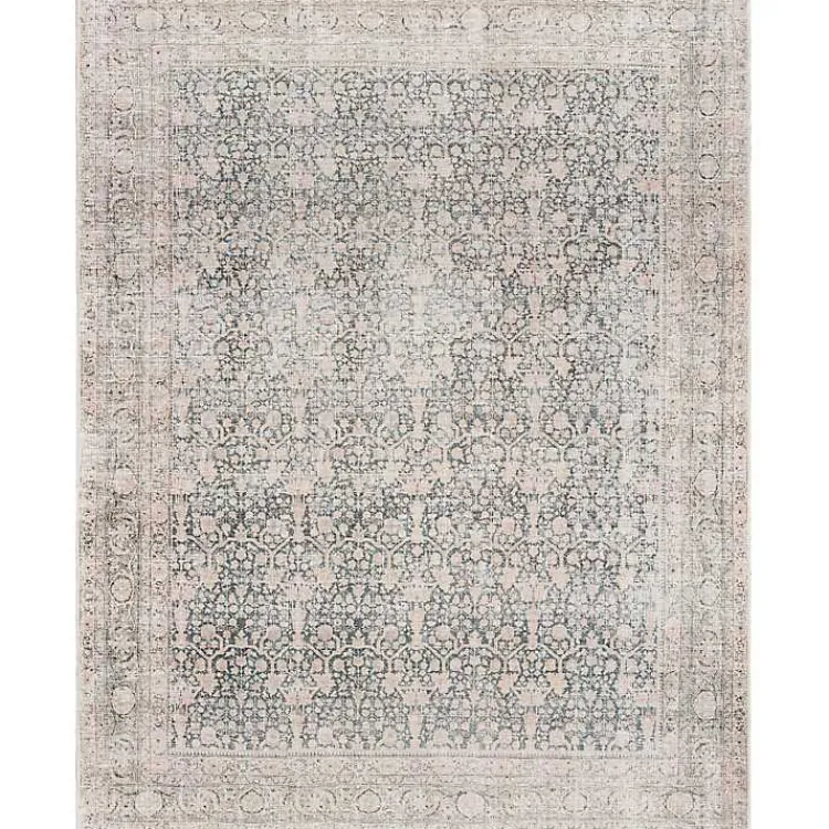 Kirklands Home Area Rugs|Amelie Black Traditional Washable Area Rug, 7x10
