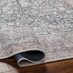 Kirklands Home Area Rugs|Amelie Black Traditional Washable Area Rug, 7x10