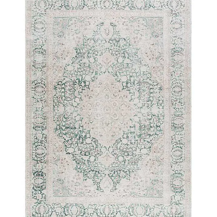 Kirklands Home Area Rugs|Amelie Green Traditional Washable Area Rug, 5x7