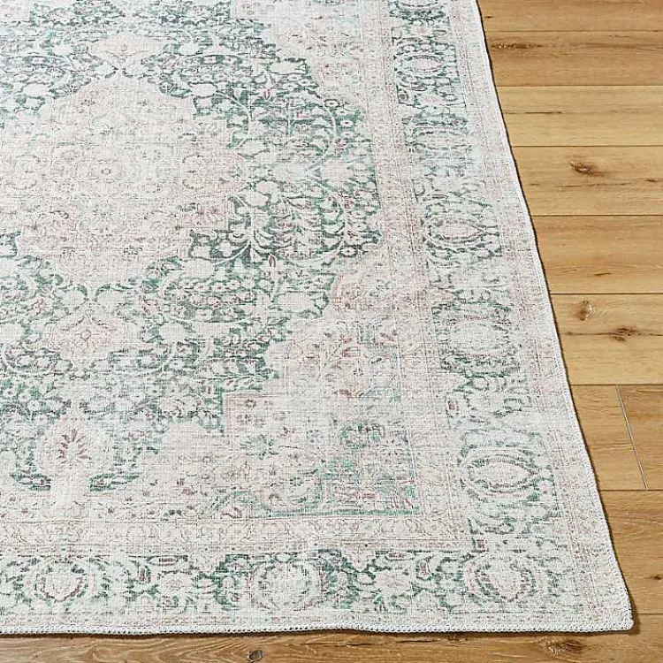 Kirklands Home Area Rugs|Amelie Green Traditional Washable Area Rug, 5x7