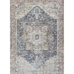 Kirklands Home Area Rugs|Amelie Navy Blue Classic Washable Area Rug, 5x7