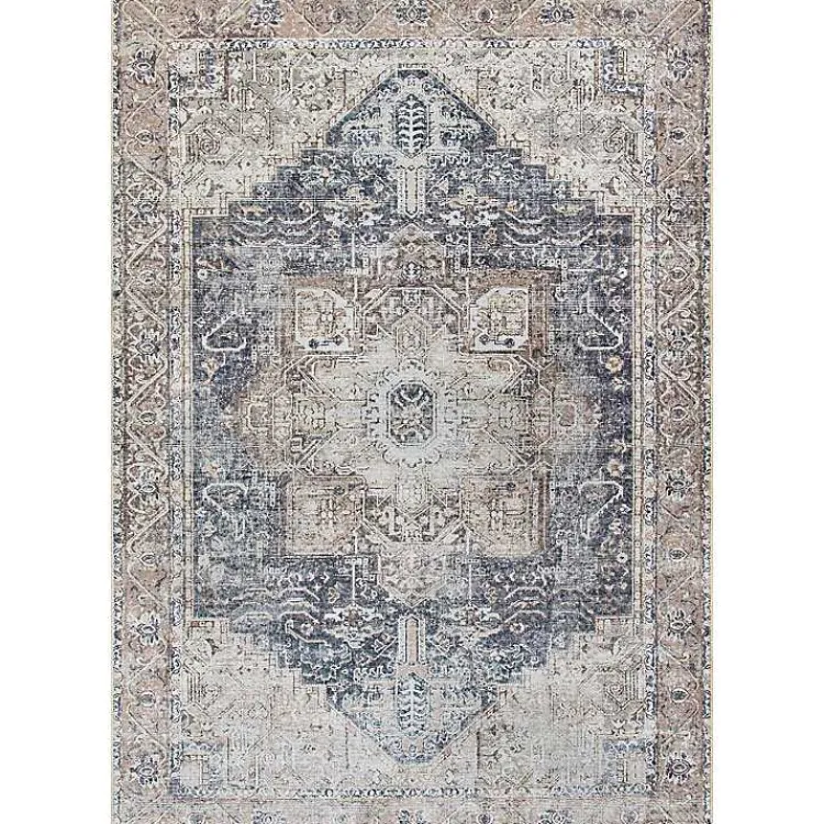 Kirklands Home Area Rugs|Amelie Navy Blue Classic Washable Area Rug, 6x9