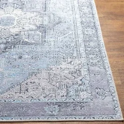 Kirklands Home Area Rugs|Amelie Silver Classic Washable Area Rug, 5x7 Blue