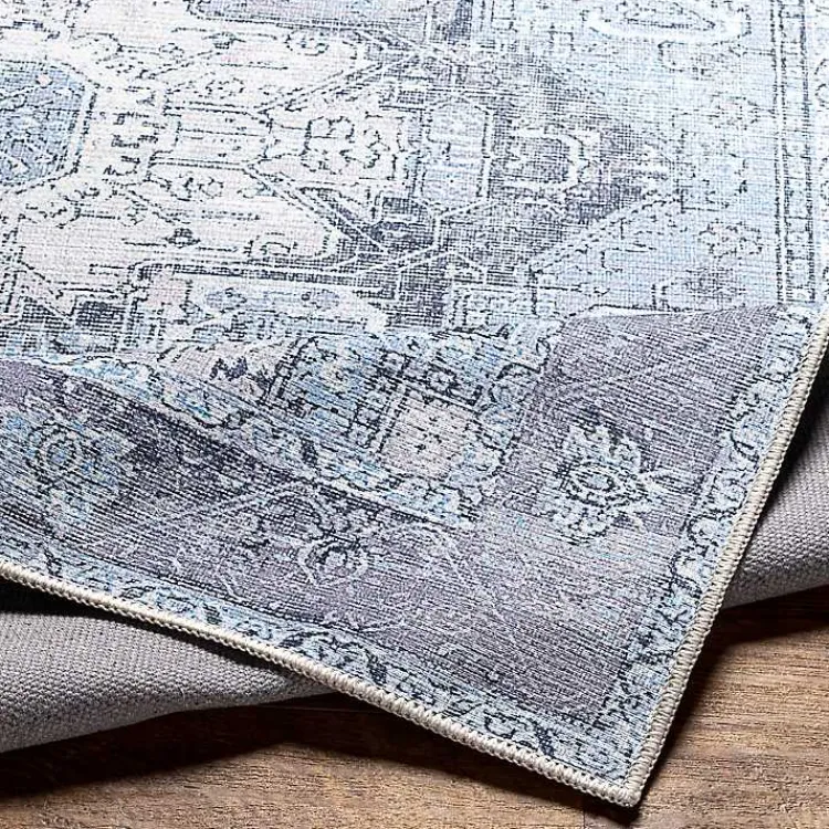 Kirklands Home Area Rugs|Amelie Silver Classic Washable Area Rug, 6x9 Blue