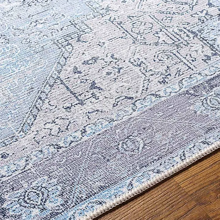 Kirklands Home Area Rugs|Amelie Silver Classic Washable Area Rug, 6x9 Blue