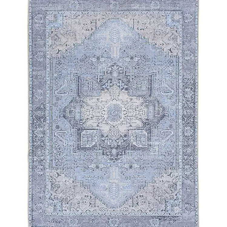 Kirklands Home Area Rugs|Amelie Silver Classic Washable Area Rug, 7x10 Blue
