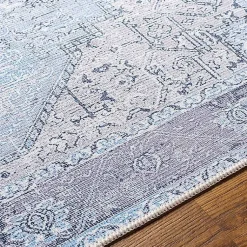 Kirklands Home Area Rugs|Amelie Silver Classic Washable Area Rug, 7x10 Blue