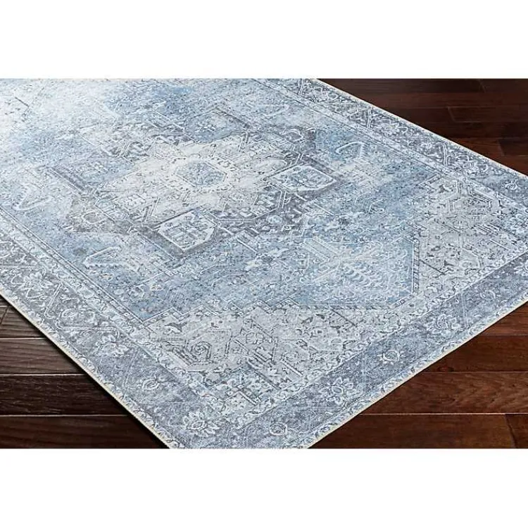 Kirklands Home Area Rugs|Amelie Silver Classic Washable Area Rug, 7x10 Blue