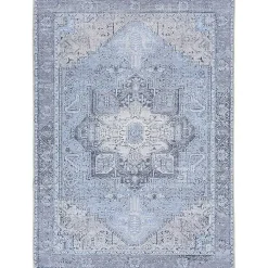 Kirklands Home Area Rugs|Amelie Silver Classic Washable Area Rug, 8x12 Blue