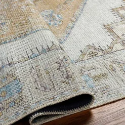 Kirklands Home Area Rugs|Amelie Yellow Traditional Washable Area Rug, 7x10