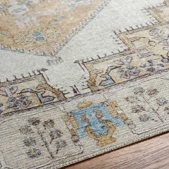 Kirklands Home Area Rugs|Amelie Yellow Traditional Washable Area Rug, 7x10