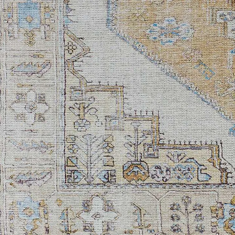 Kirklands Home Area Rugs|Amelie Yellow Traditional Washable Area Rug, 7x10