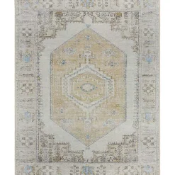 Kirklands Home Area Rugs|Amelie Yellow Traditional Washable Area Rug, 8x12