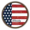 Kirklands Home Wall Plaques|American Flag Personalized Brown Frame Wall Plaque